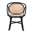 Baxton Studio Palesa Two-Tone Black and Brown Rattan Dining Chair