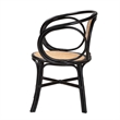 Baxton Studio Palesa Two-Tone Black and Brown Rattan Dining Chair