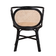 Baxton Studio Palesa Two-Tone Black and Brown Rattan Dining Chair