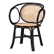 Baxton Studio Palesa Two-Tone Black and Brown Rattan Dining Chair
