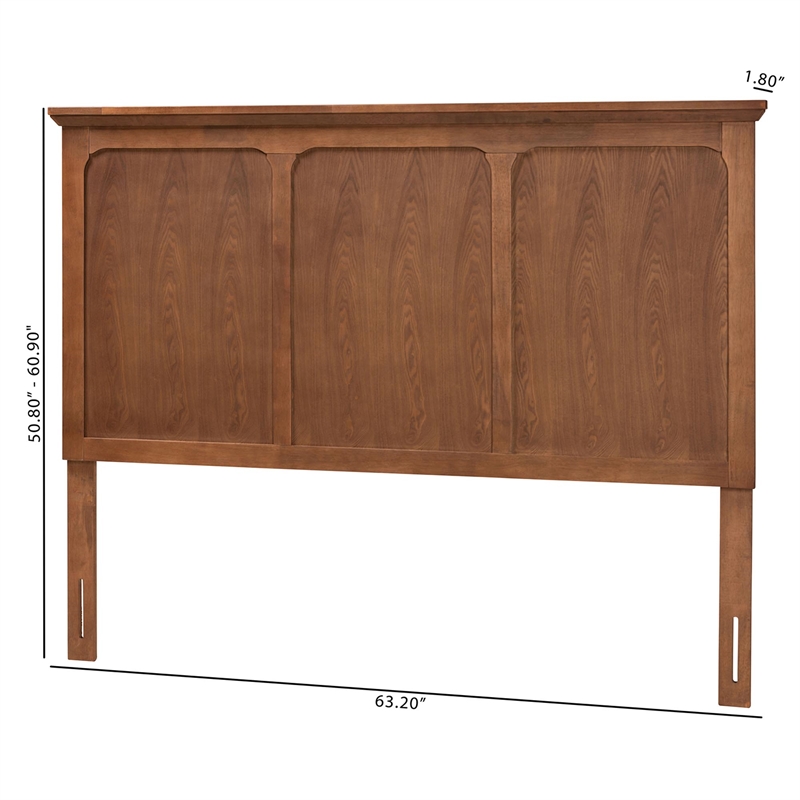 Baxton Studio Alarice Ash Walnut Finished Wood Queen Size Headboard