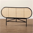 Baxton Studio Reegan Two-Tone Black and Brown Rattan Queen Standalone Headboard