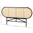 Baxton Studio Reegan Two-Tone Black and Brown Rattan Queen Standalone Headboard