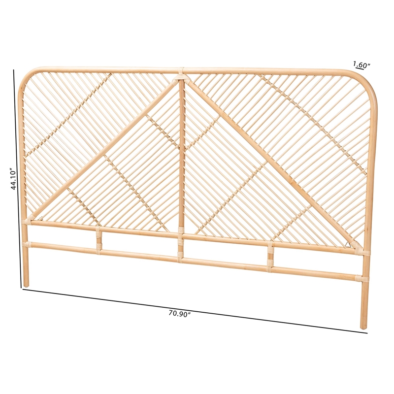 Baxton Studio Walid Natural Brown Rattan Queen Size Standalone Headboard