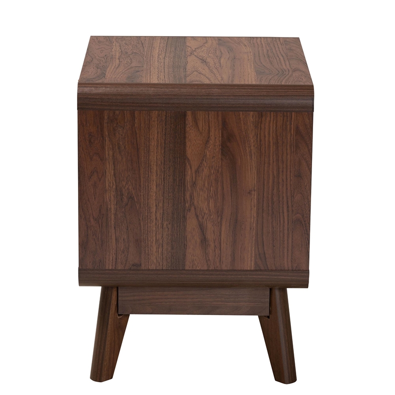 Baxton Studio Markell Walnut Brown Finished Wood 2-Drawer Nightstand