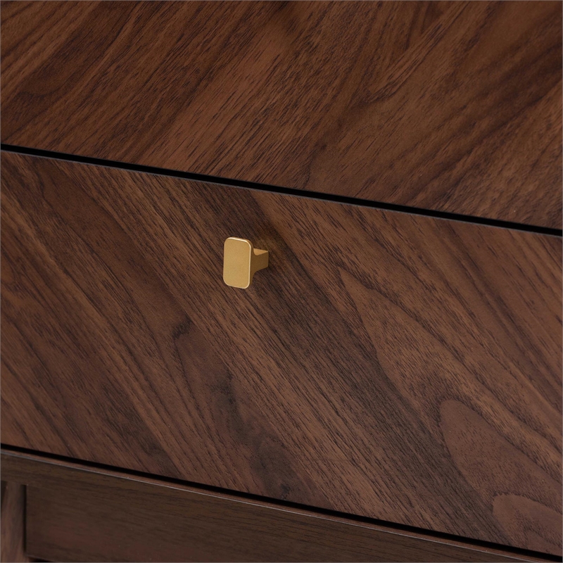 Baxton Studio Markell Walnut Brown Finished Wood 2-Drawer Nightstand