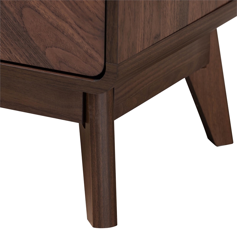 Baxton Studio Markell Walnut Brown Finished Wood 2-Drawer Nightstand