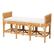 Baxton Studio Nairi Modern Bohemian Natural Brown Rattan Bench