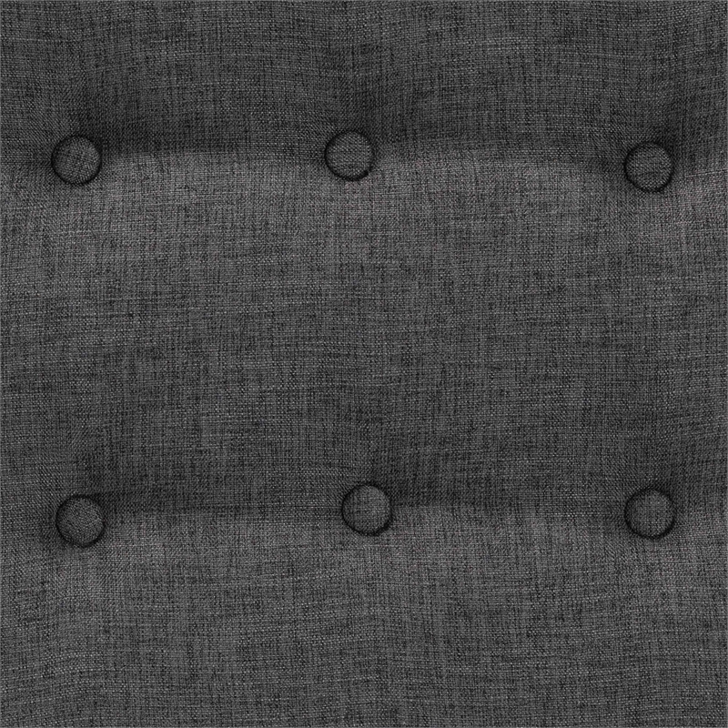 Baxton Studio Jeanine Gray Fabric and Walnut Brown Wood Ottoman Footstool