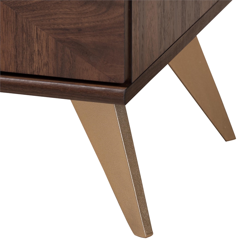 Baxton Studio Graceland Transitional Walnut Brown Finished Wood 2-Door TV Stand