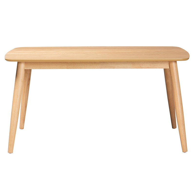 Baxton Studio Flora Mid-Century Modern Natural Oak Finished Wood Dining Table