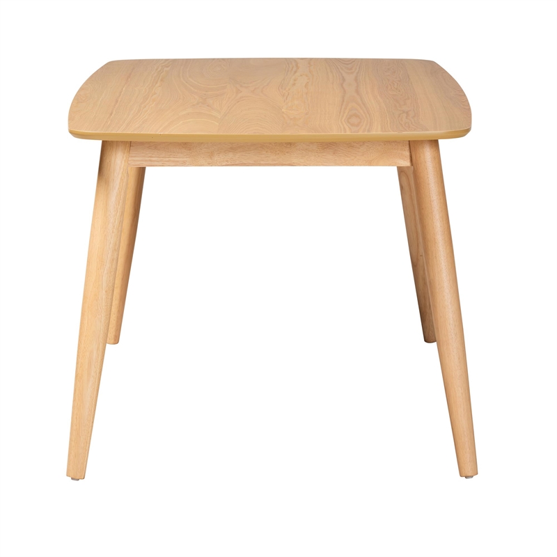 Baxton Studio Flora Mid-Century Modern Natural Oak Finished Wood Dining Table