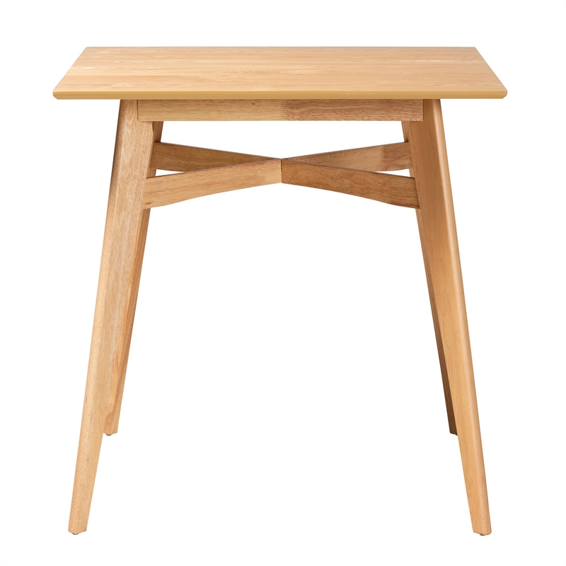 Baxton Studio Leena Natural Oak Finished Wood Counter Height Pub Table