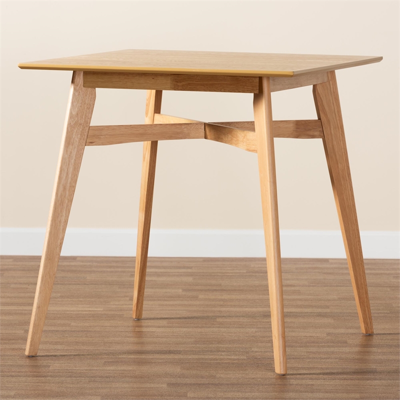 Baxton Studio Leena Natural Oak Finished Wood Counter Height Pub Table