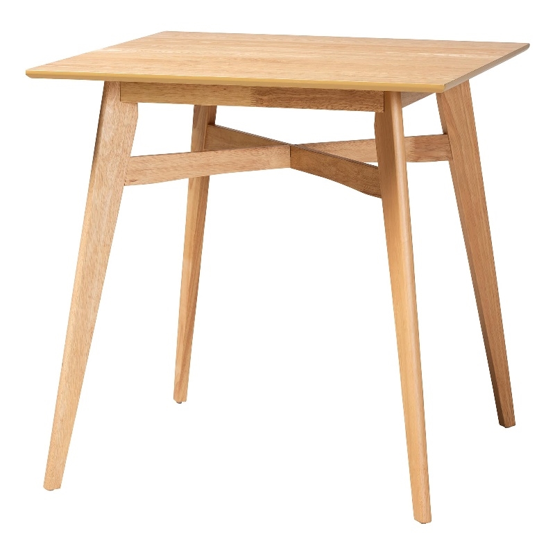 Baxton Studio Leena Natural Oak Finished Wood Counter Height Pub Table