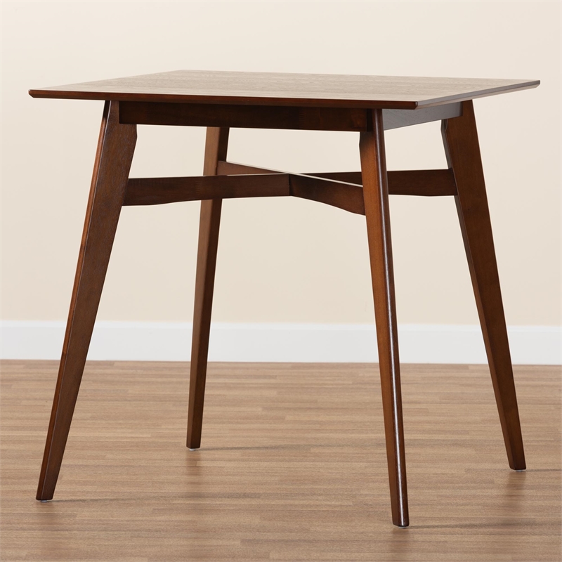 Baxton Studio Leena Walnut Brown Finished Wood Counter Height Pub Table