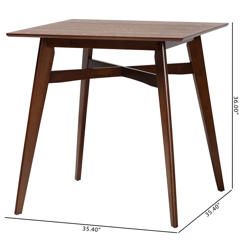 Baxton Studio Leena Walnut Brown Finished Wood Counter Height Pub Table