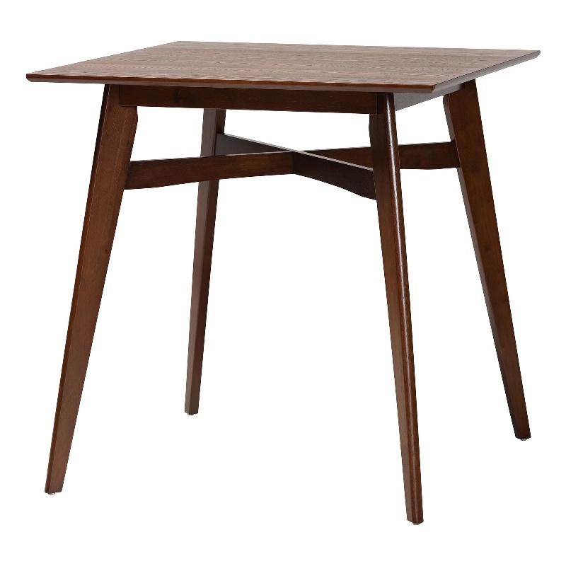 Baxton Studio Leena Walnut Brown Finished Wood Counter Height Pub Table