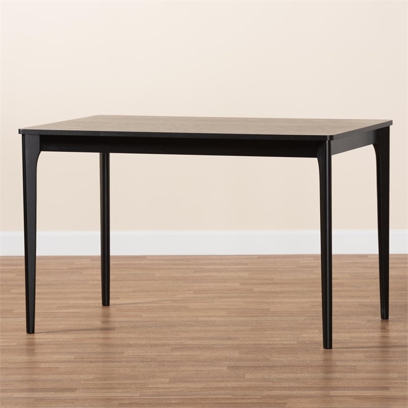 Baxton Studio Sherwin Mid-Century Modern Black Finished Wood Dining Table