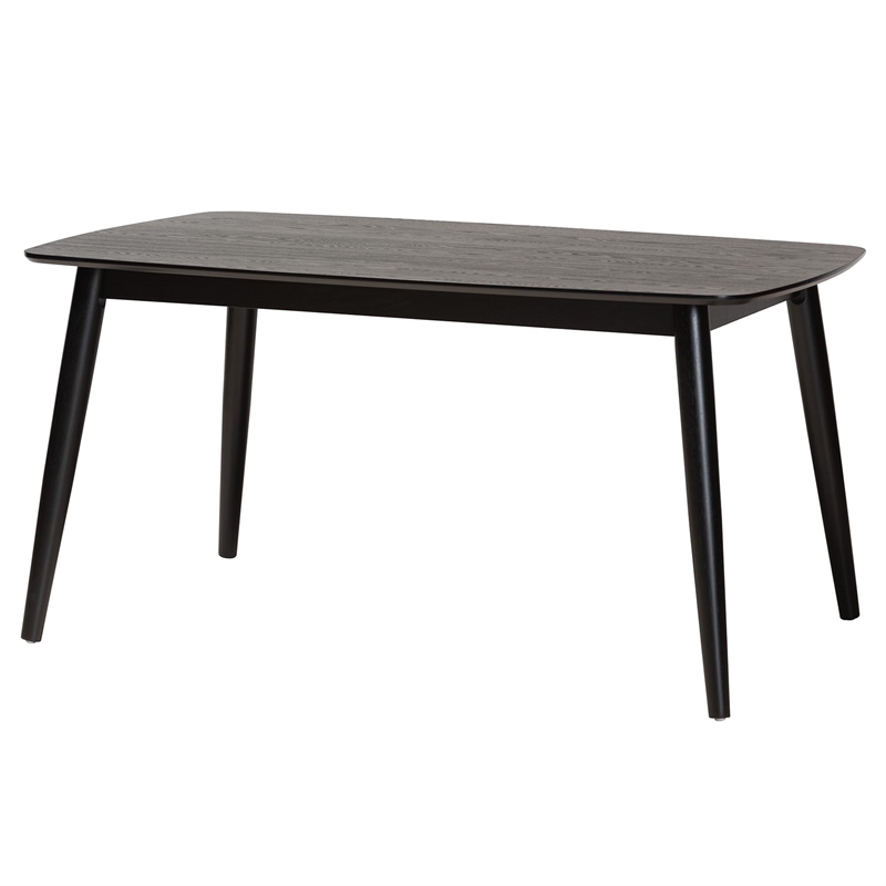 Baxton Studio Tarana Cream Fabric and Black Finished Wood 7-Piece Dining Set
