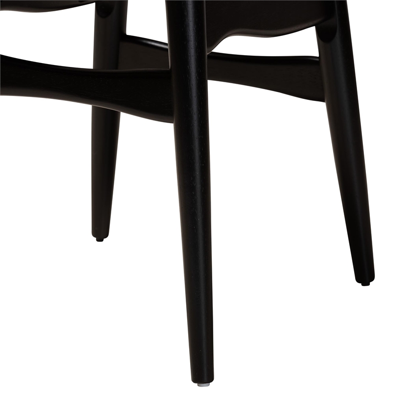 Baxton Studio Tarana Cream Fabric and Black Finished Wood 7-Piece Dining Set