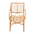 Baxton Studio Seminyak Rattan Lounge Chair with Round Armrests in Brown