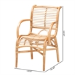 Baxton Studio Seminyak Rattan Lounge Chair with Round Armrests in Brown