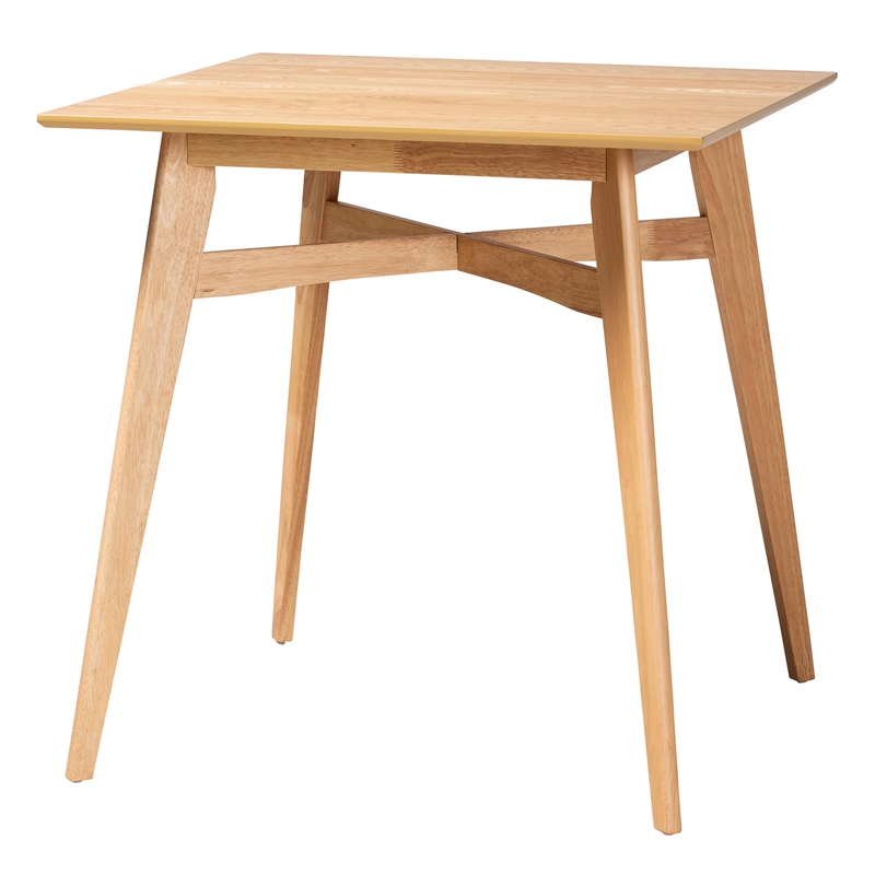 Baxton Studio Dannell 5-Piece Fabric & Wood Pub Set in Gray/Natural Oak