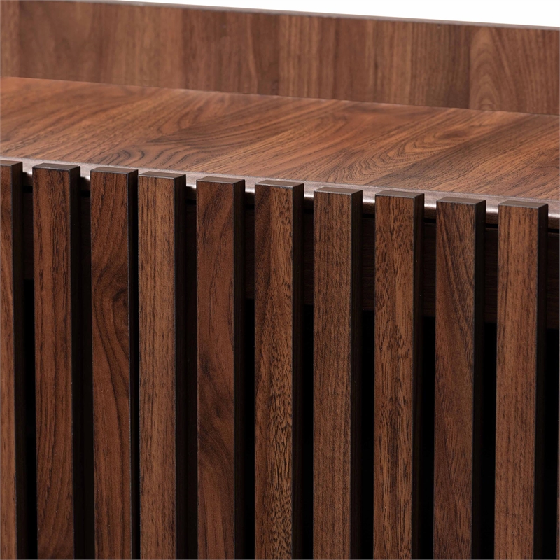 Baxton Studio Delaire 8-Shelf Wood Shoe Cabinet in Walnut Brown