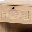 Baxton Studio Sherwin Brown and Black 1-Drawer End Table with Rattan Accent