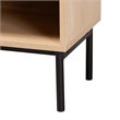 Baxton Studio Sherwin Brown and Black 1-Drawer End Table with Rattan Accent
