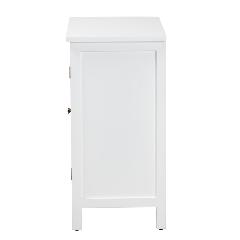 Baxton Studio Yelena Traditional White Finished Wood 2-Door Storage Cabinet
