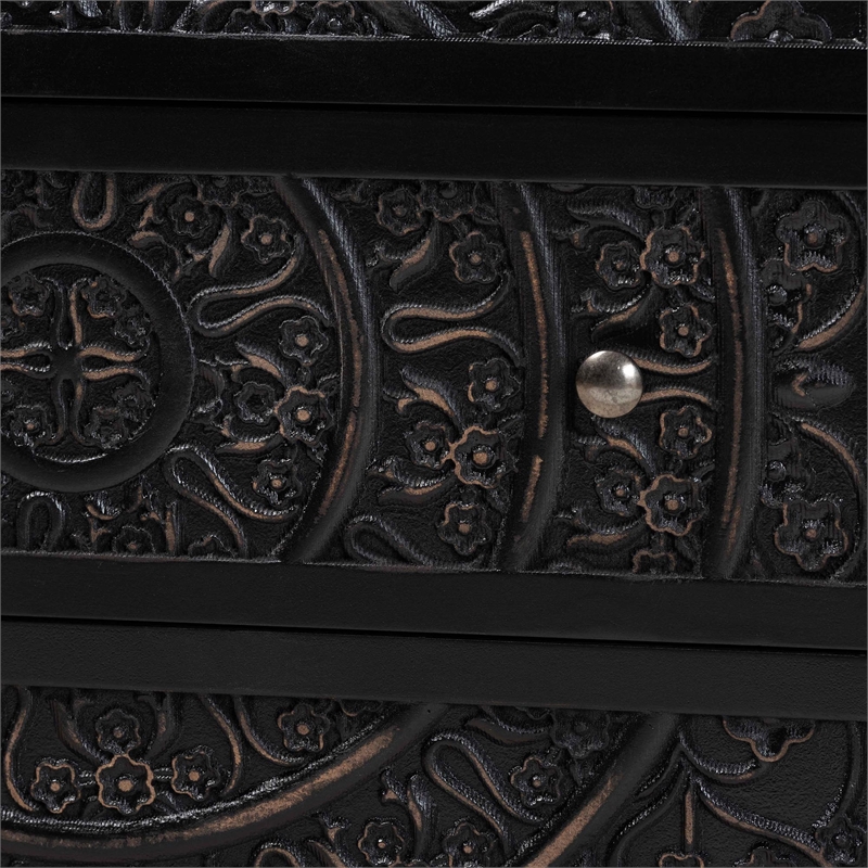 Baxton Studio Yelena Traditional Black Finished Wood 3-Drawer Storage Cabinet