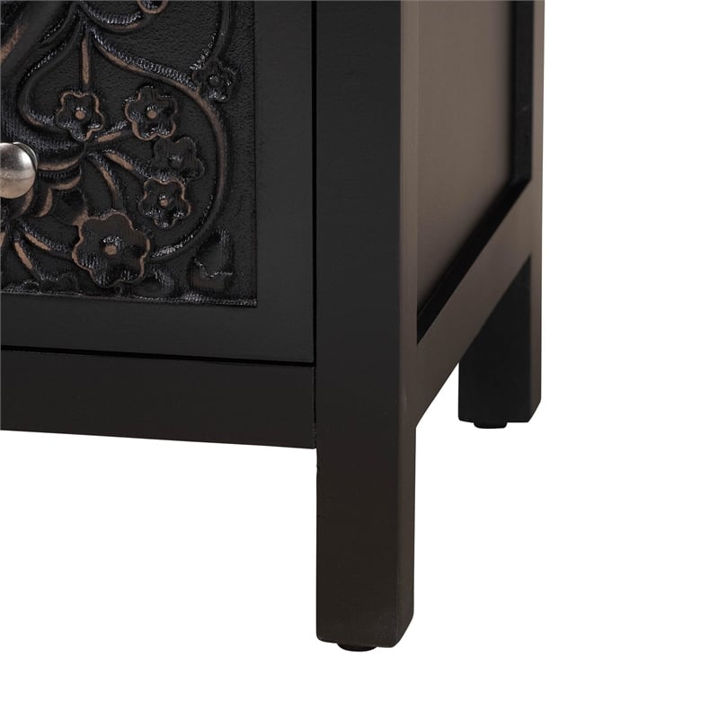 Baxton Studio Yelena Traditional Black Finished Wood 3-Drawer Storage Cabinet