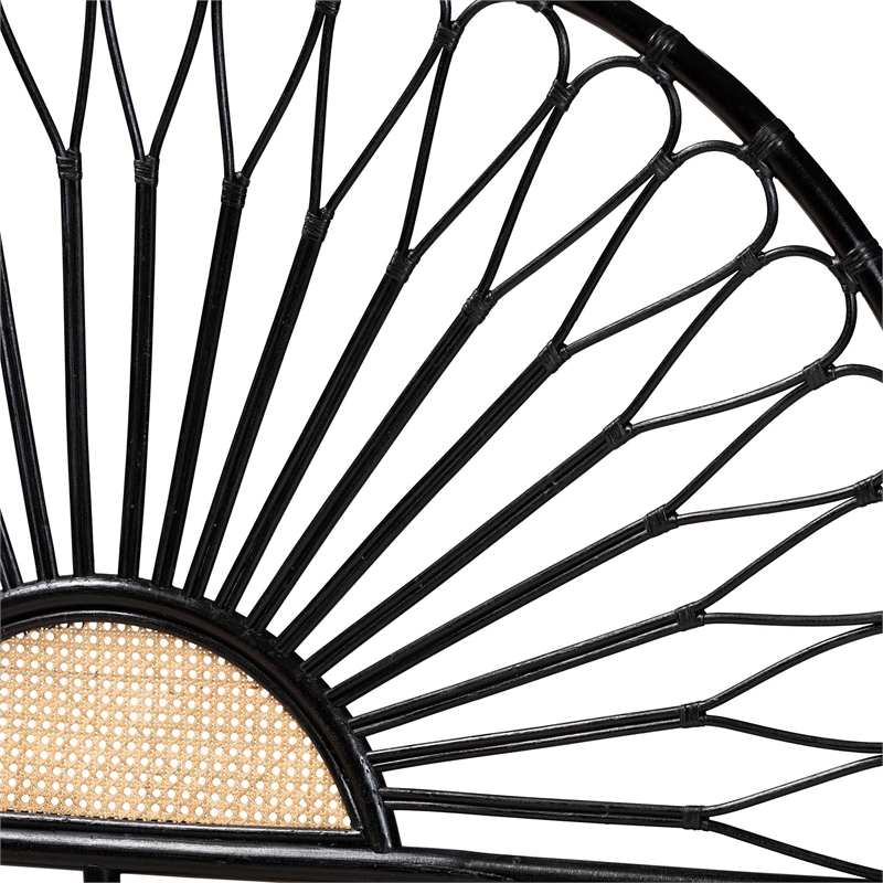 Baxton Studio Perenna Two-Tone Black and Brown Rattan King Standalone Headboard