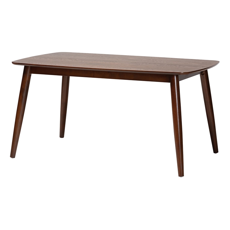 Baxton Studio Dannell Grey Fabric and Walnut Brown Wood 7-Piece Dining Set