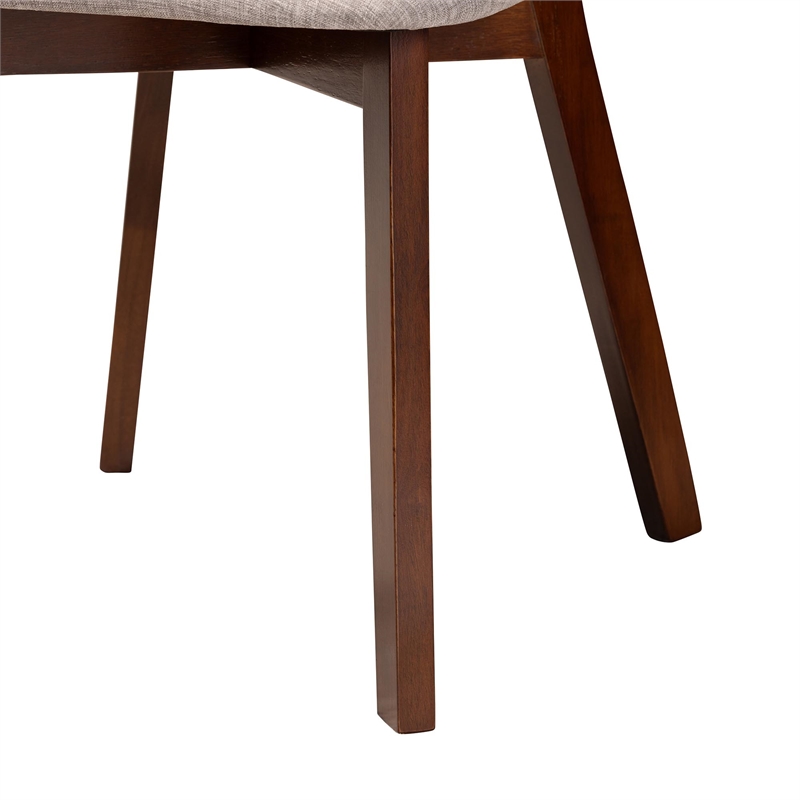 Baxton Studio Dannell Grey Fabric and Walnut Brown Wood 7-Piece Dining Set