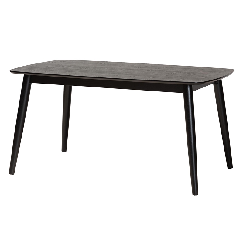 Baxton Studio Dannell Cream Fabric and Black Finished Wood 7-Piece Dining Set