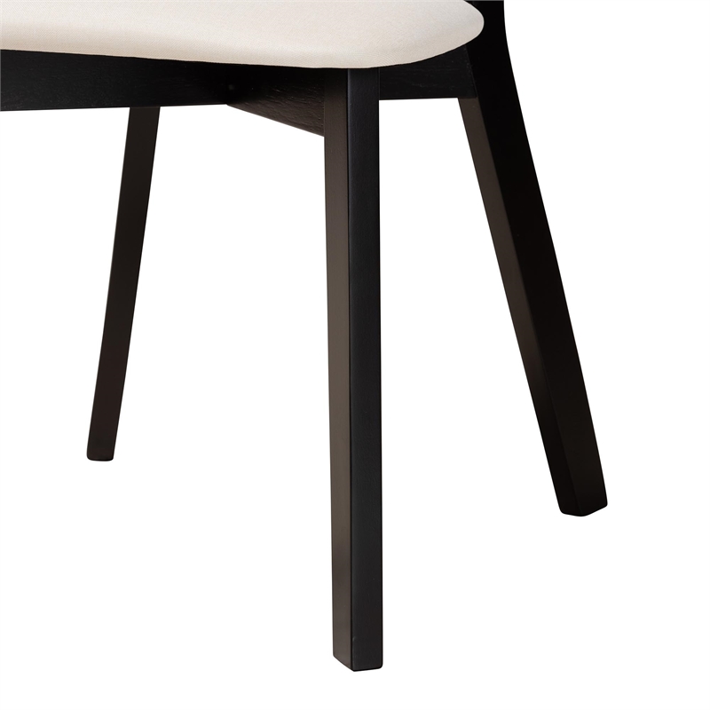 Baxton Studio Dannell Cream Fabric and Black Finished Wood 7-Piece Dining Set