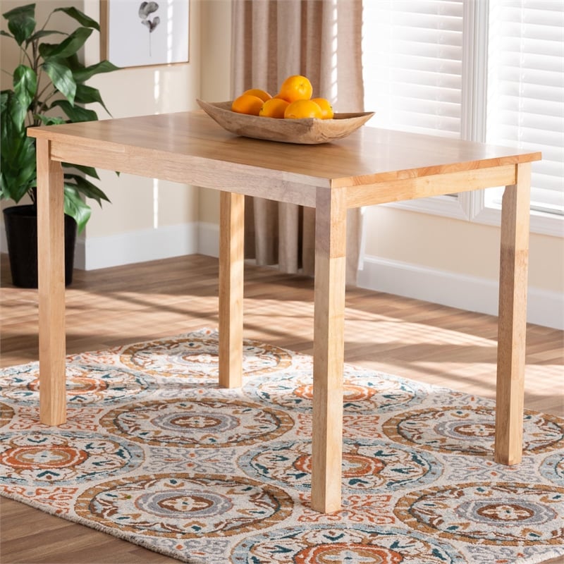Baxton Studio Eveline Rectangular Modern Wood Dining Table in Natural Brown