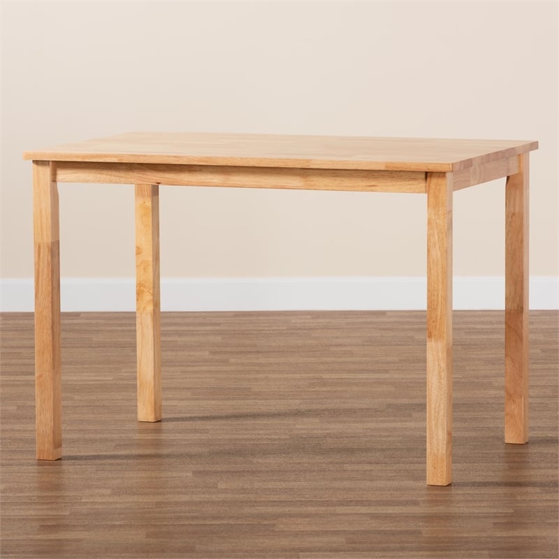 Baxton Studio Eveline Rectangular Modern Wood Dining Table in Natural Brown