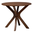 Baxton Studio Linnet 5-Piece Wood & Rattan Dining Set in Brown