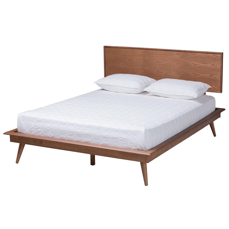 Baxton Studio Melora Brown Wood and Rattan Queen Size 3-Piece Bedroom Set