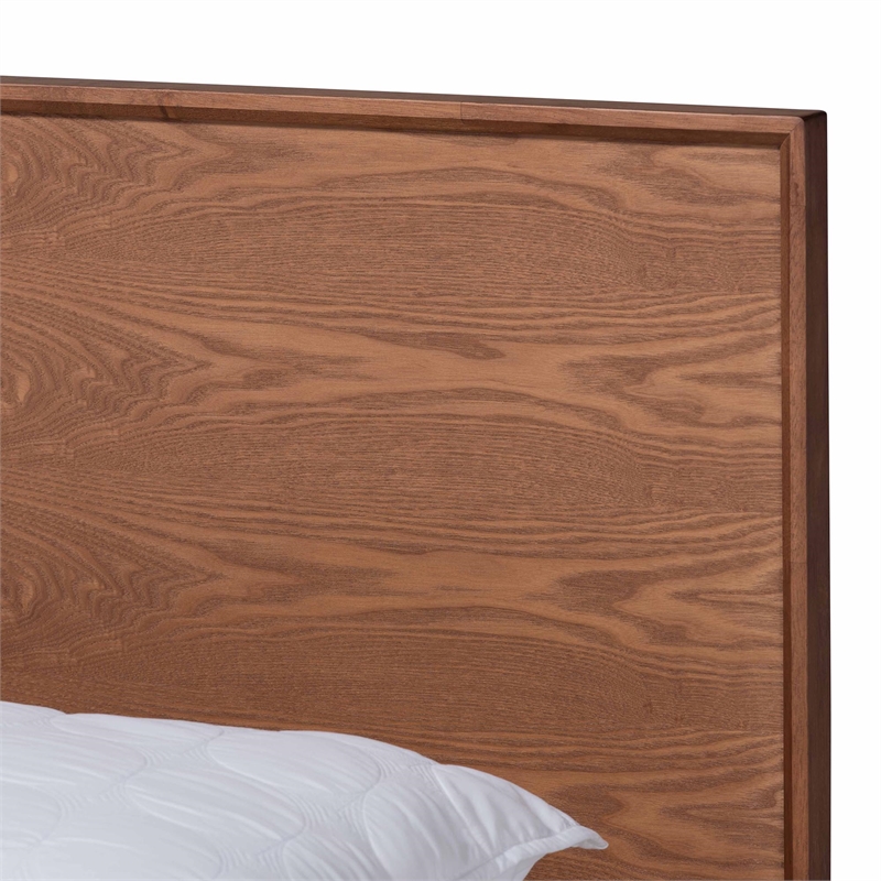 Baxton Studio Melora Brown Wood and Rattan Queen Size 3-Piece Bedroom Set
