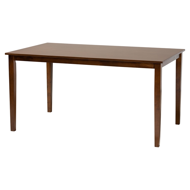 Baxton Studio Estera Walnut Brown Finished Wood and Rattan 7-Piece Dining Set