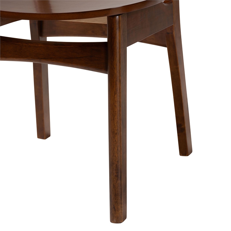 Baxton Studio Estera Walnut Brown Finished Wood and Rattan 7-Piece Dining Set