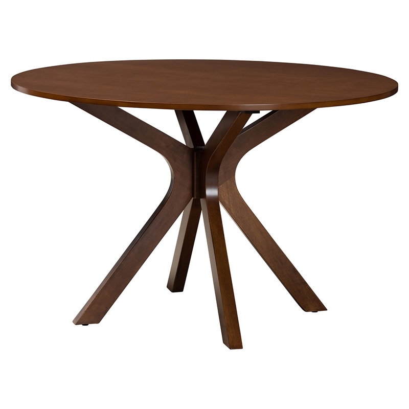 Baxton Studio Linnet Walnut Brown Finished Wood and Rattan 7-Piece Dining Set