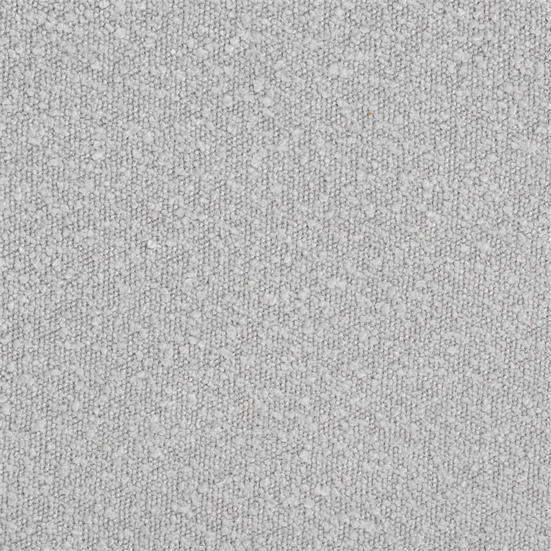 Baxton Studio Finlay Light Gray Boucle Fabric and Brown Wood Ottoman Footstool