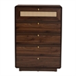 Baxton Studio Jenibelle 5-Drawer Wood Chest with Rounded Corners in Brown