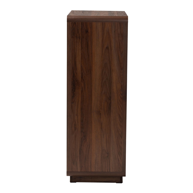 Baxton Studio Jenibelle 5-Drawer Wood Chest with Rounded Corners in Brown
